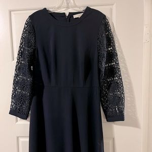 Beautiful lacy LOFT navy dress